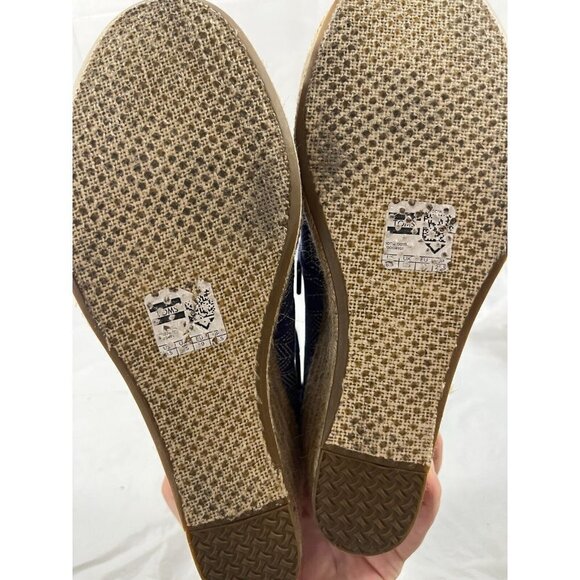 Toms Shashiko TOMS Blue Canvas Desert Wedge Bootie Espadrille 8.5 - Picture 6 of 14